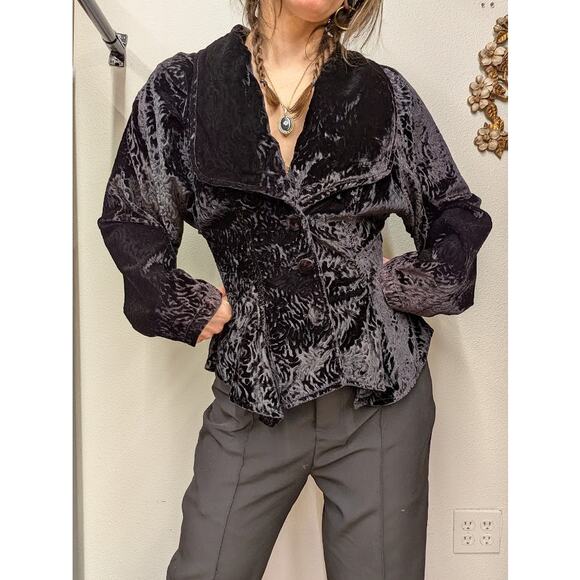 1980s Contempo Casuals Velvet Burnout Jacket - Picture 2 of 2